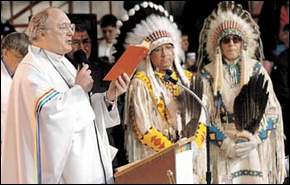 Blackfeet spiritual leader, George Kicking Woman funereal