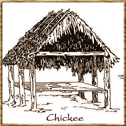 Seminole indians lived in a house called a chickee.