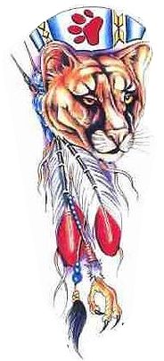 native american mountain lion tattoo design