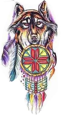 native american wolf tattoo design