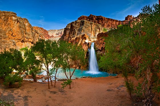 Havasu Falls on the Havasupai Indian reservation in Arizona