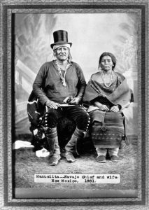 Manuelita, Navajo Chief, and wife in 1881