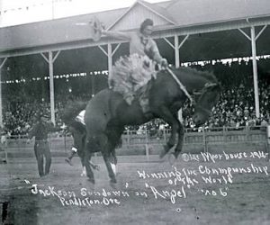 Jackson Sundown on Angel at Pendleton Rodeo 1916 Championship